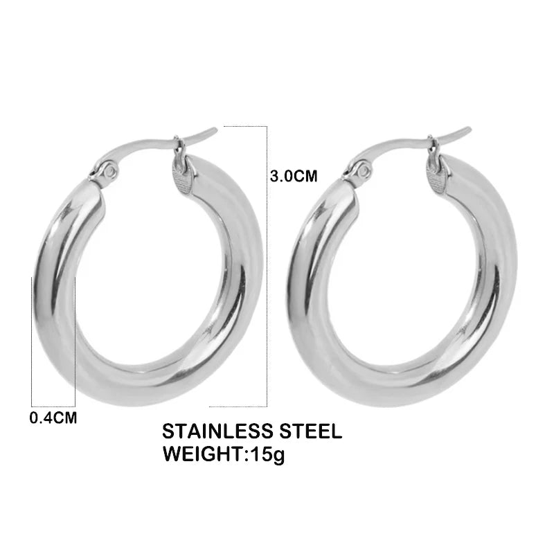 Classic Fashion Smooth Round Hoop Earrings