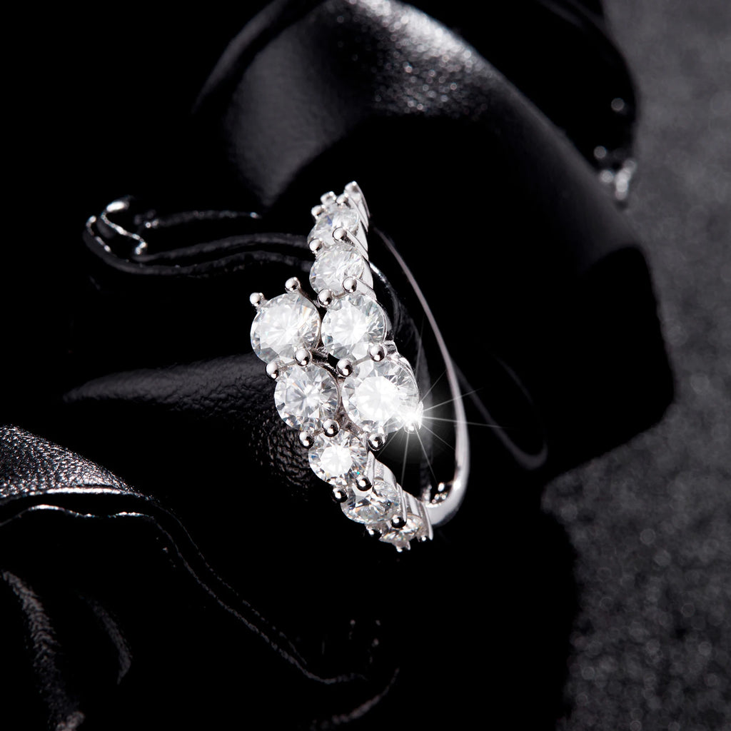 MODIAN 925 Sterling Silver Classic Luxury Round CZ Eternity Band Rings