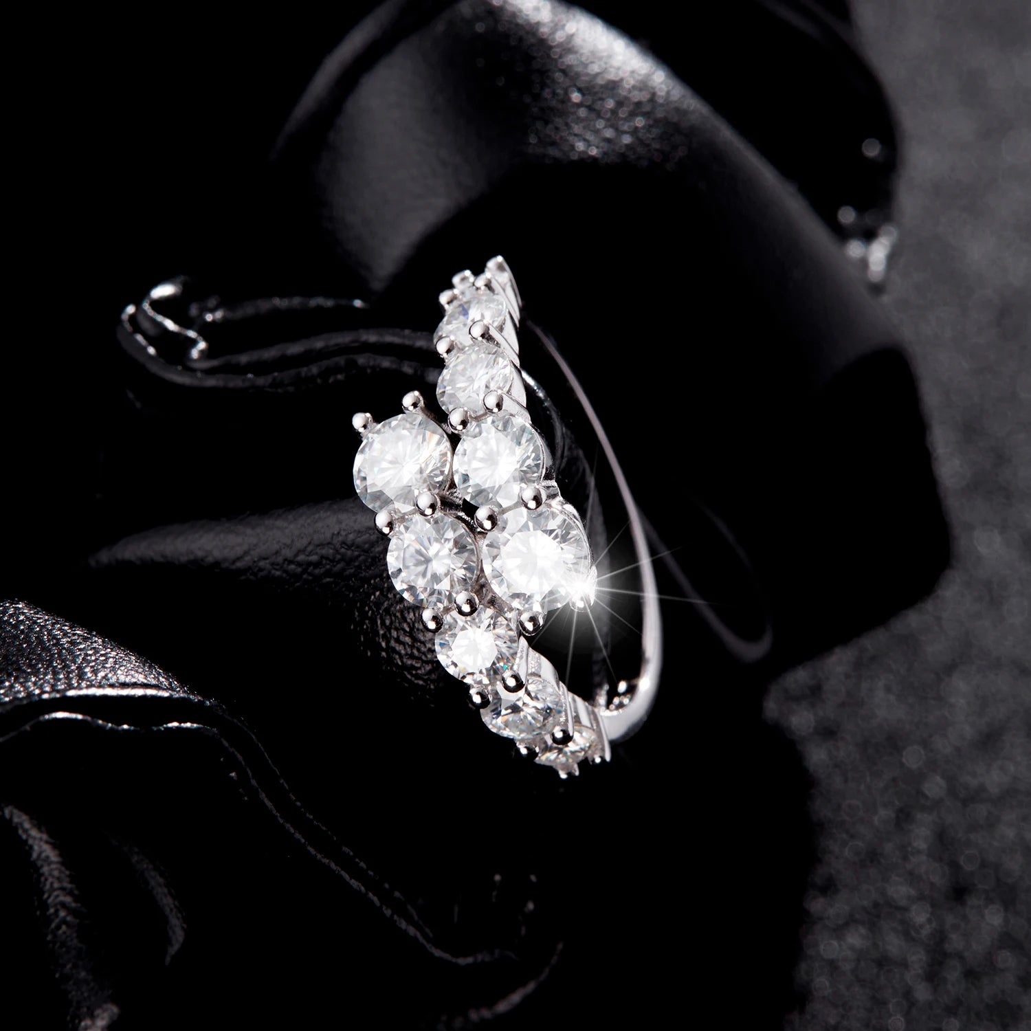 MODIAN 925 Sterling Silver Classic Luxury Round CZ Eternity Band Rings