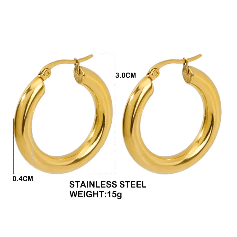 Classic Fashion Smooth Round Hoop Earrings