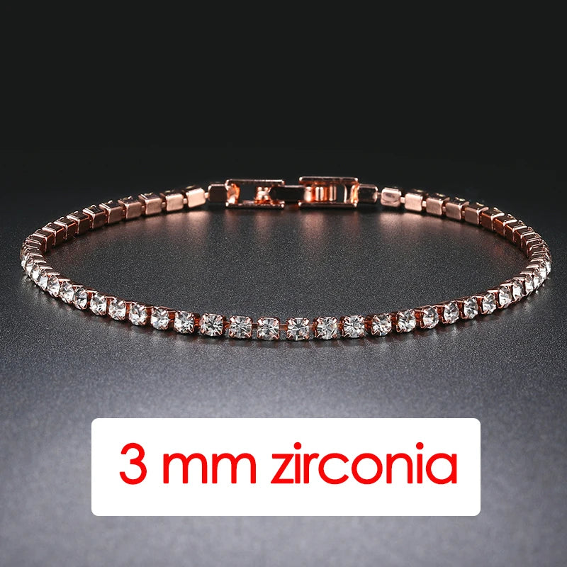 Bracelet Homme Iced Out 3/4/5mm Cubic Zirconia Mens Crystal Chain on The Hand