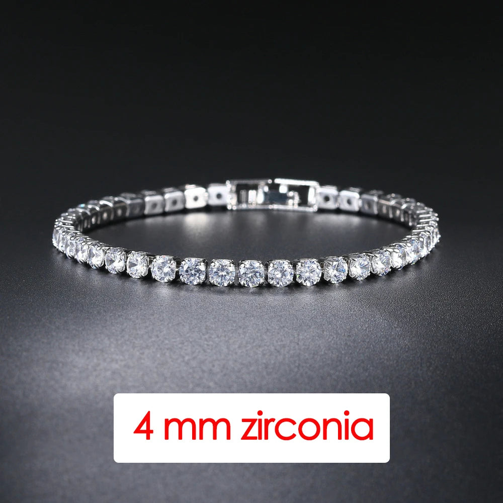 Bracelet Homme Iced Out 3/4/5mm Cubic Zirconia Mens Crystal Chain on The Hand