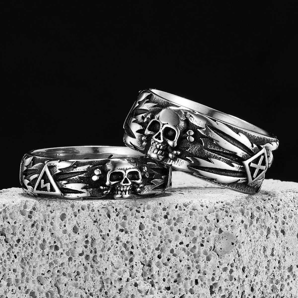 Domineering Skull Devil Men Rings Stainless Steel Women Jewelry Retro Punk