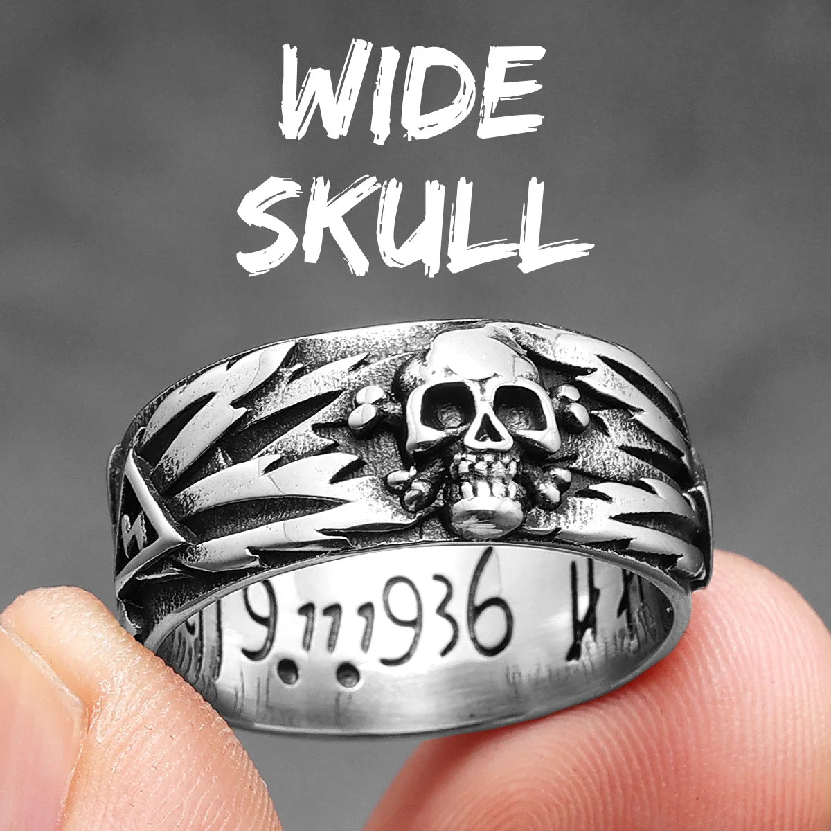 Domineering Skull Devil Men Rings Stainless Steel Women Jewelry Retro Punk