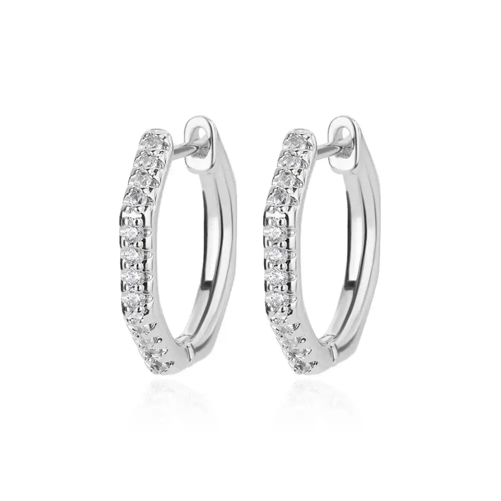 Zirconia Polygon Earrings Hoop