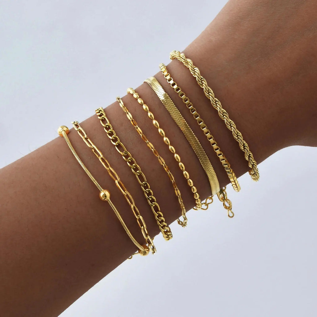 Stainless Steel Herringbone Bracelet for Women