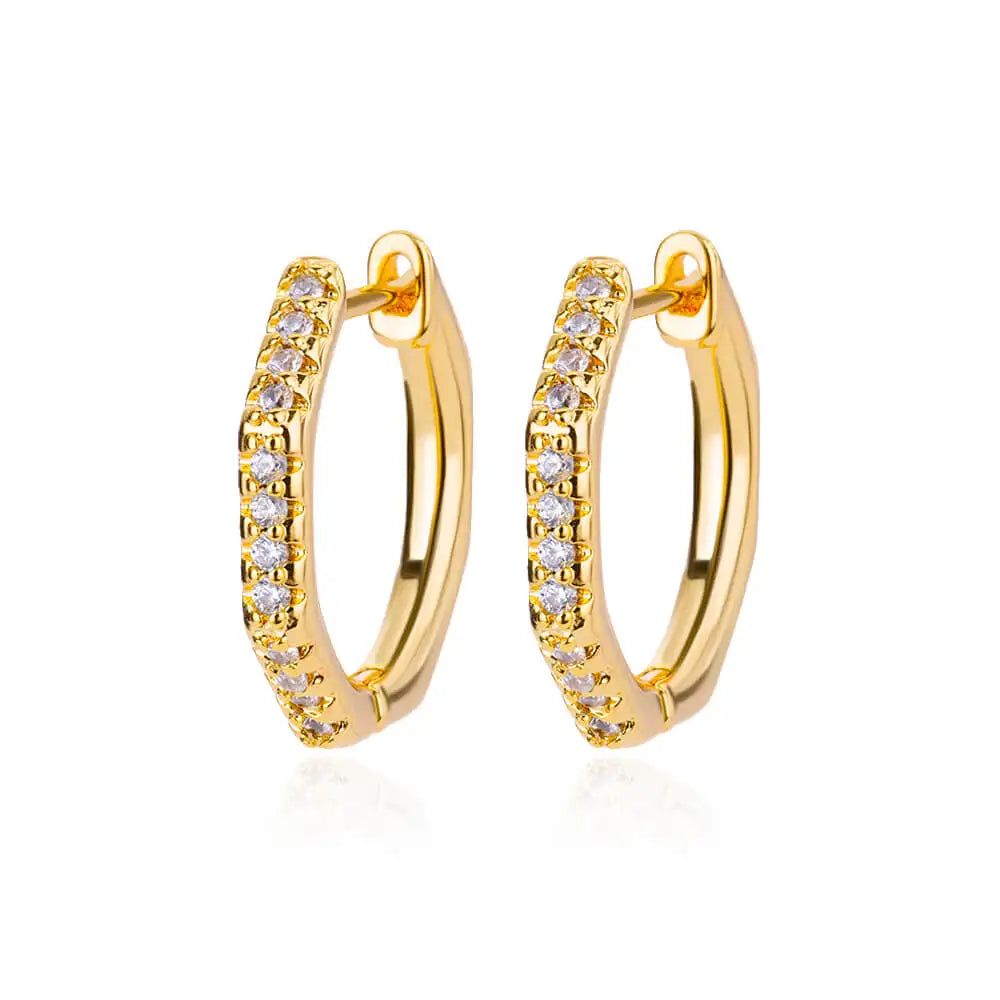 Zirconia Polygon Earrings Hoop