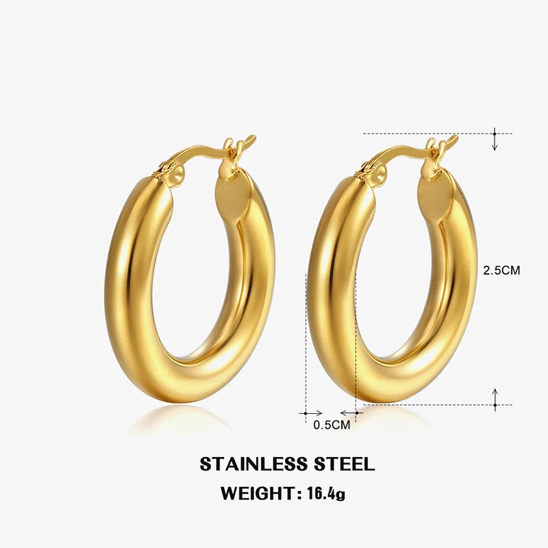 Classic Fashion Smooth Round Hoop Earrings
