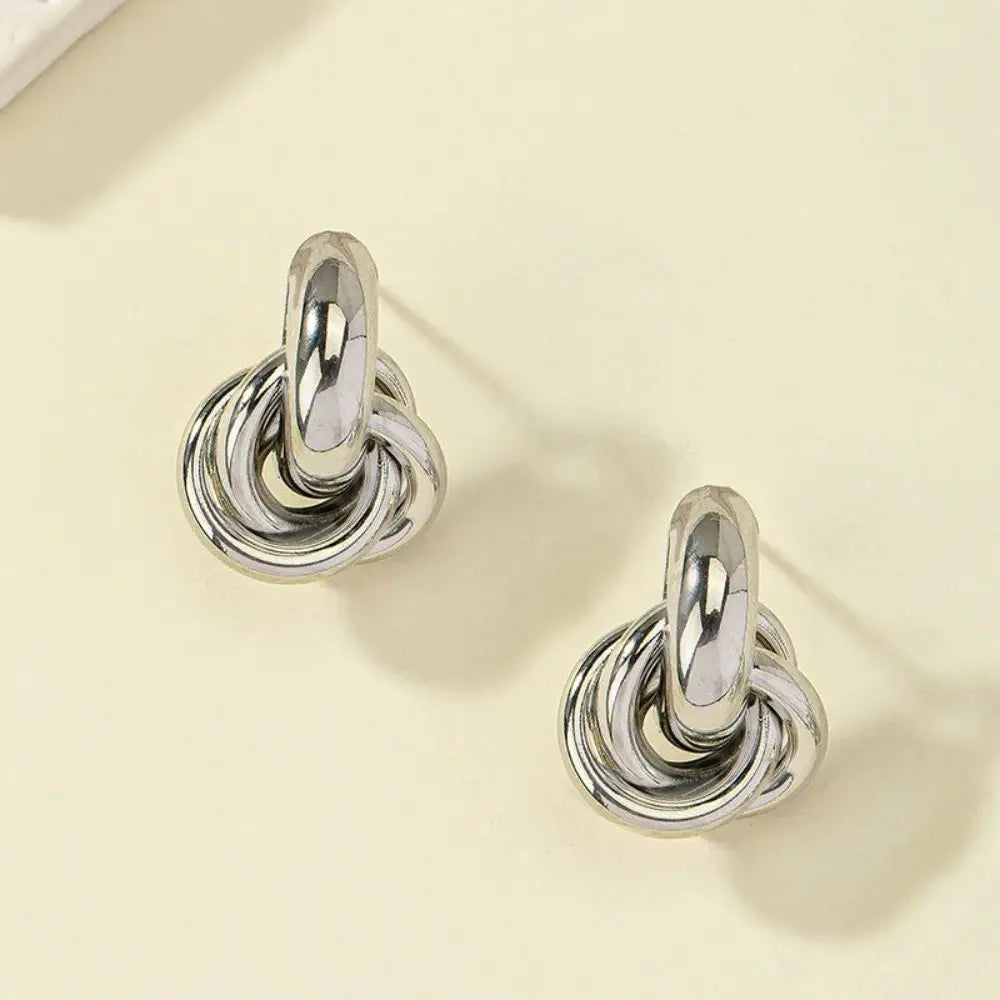Gold SIlver Color Knot Hoop Earring