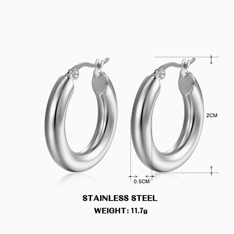 Classic Fashion Smooth Round Hoop Earrings