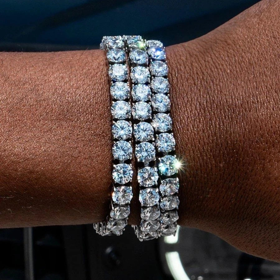 Bracelet Homme Iced Out 3/4/5mm Cubic Zirconia Mens Crystal Chain on The Hand