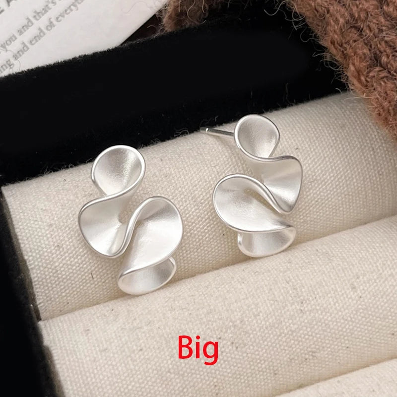 Sterling Silver 18K Gold Twisted Flower Stud Earring