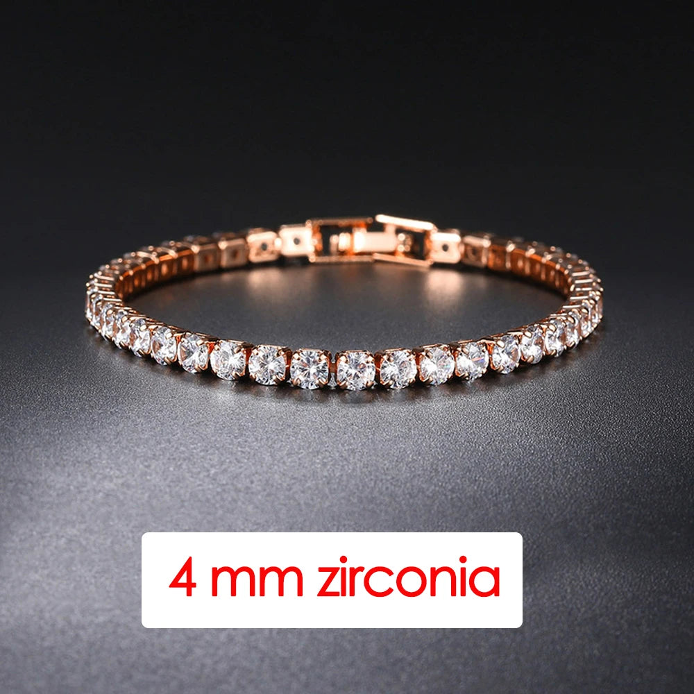 Bracelet Homme Iced Out 3/4/5mm Cubic Zirconia Mens Crystal Chain on The Hand