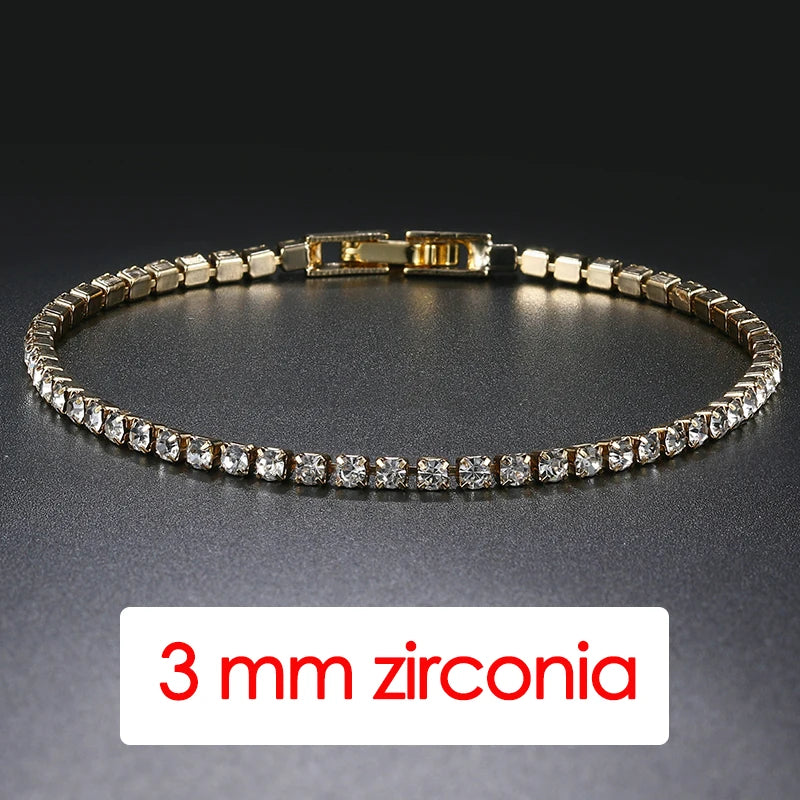 Bracelet Homme Iced Out 3/4/5mm Cubic Zirconia Mens Crystal Chain on The Hand