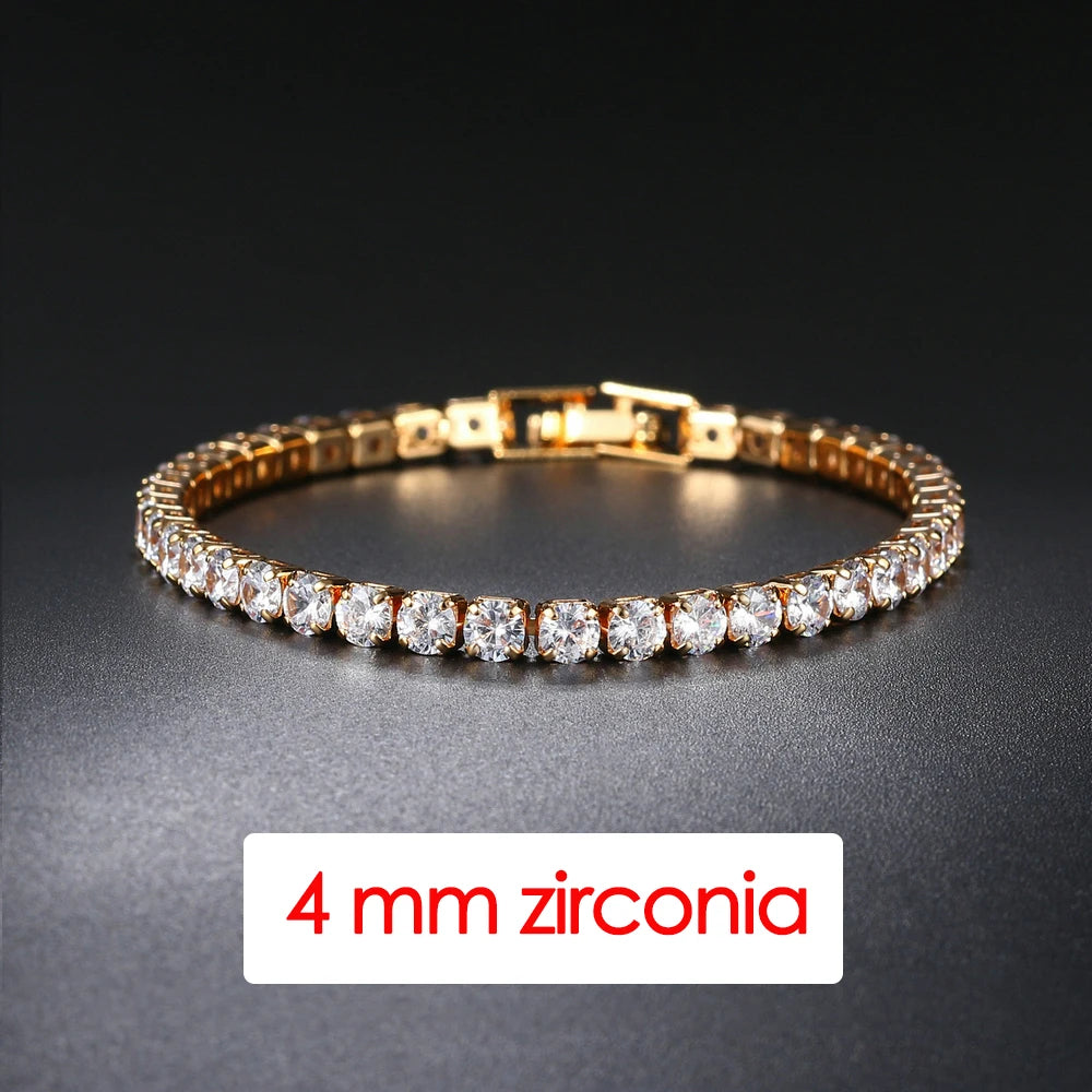 Bracelet Homme Iced Out 3/4/5mm Cubic Zirconia Mens Crystal Chain on The Hand