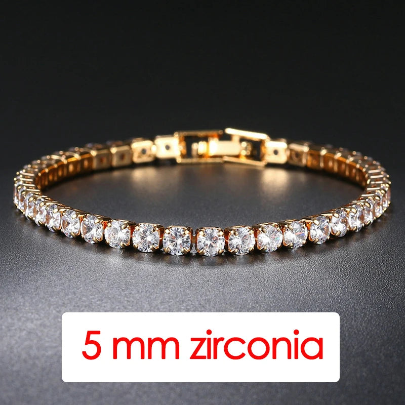 Bracelet Homme Iced Out 3/4/5mm Cubic Zirconia Mens Crystal Chain on The Hand