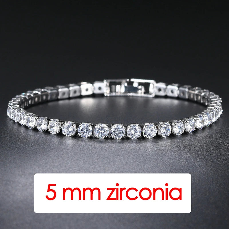 Bracelet Homme Iced Out 3/4/5mm Cubic Zirconia Mens Crystal Chain on The Hand