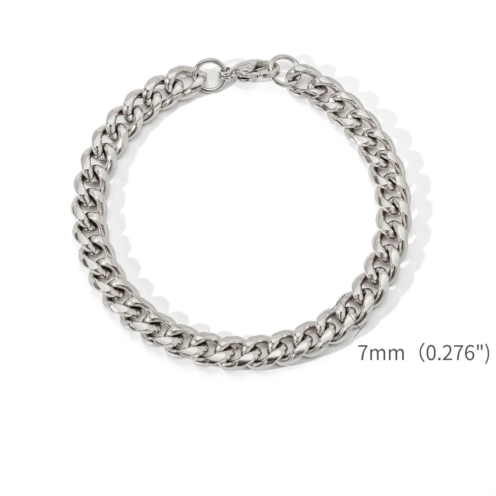Gold Color Stainless Steel Cuban Chain Men's Bracelet