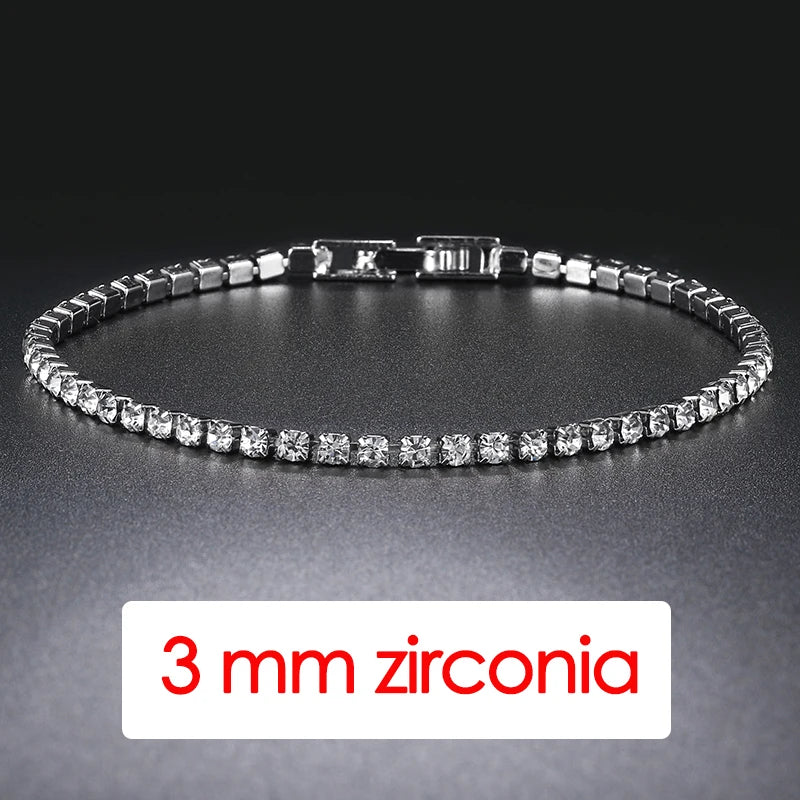 Bracelet Homme Iced Out 3/4/5mm Cubic Zirconia Mens Crystal Chain on The Hand