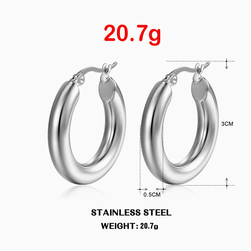 Classic Fashion Smooth Round Hoop Earrings