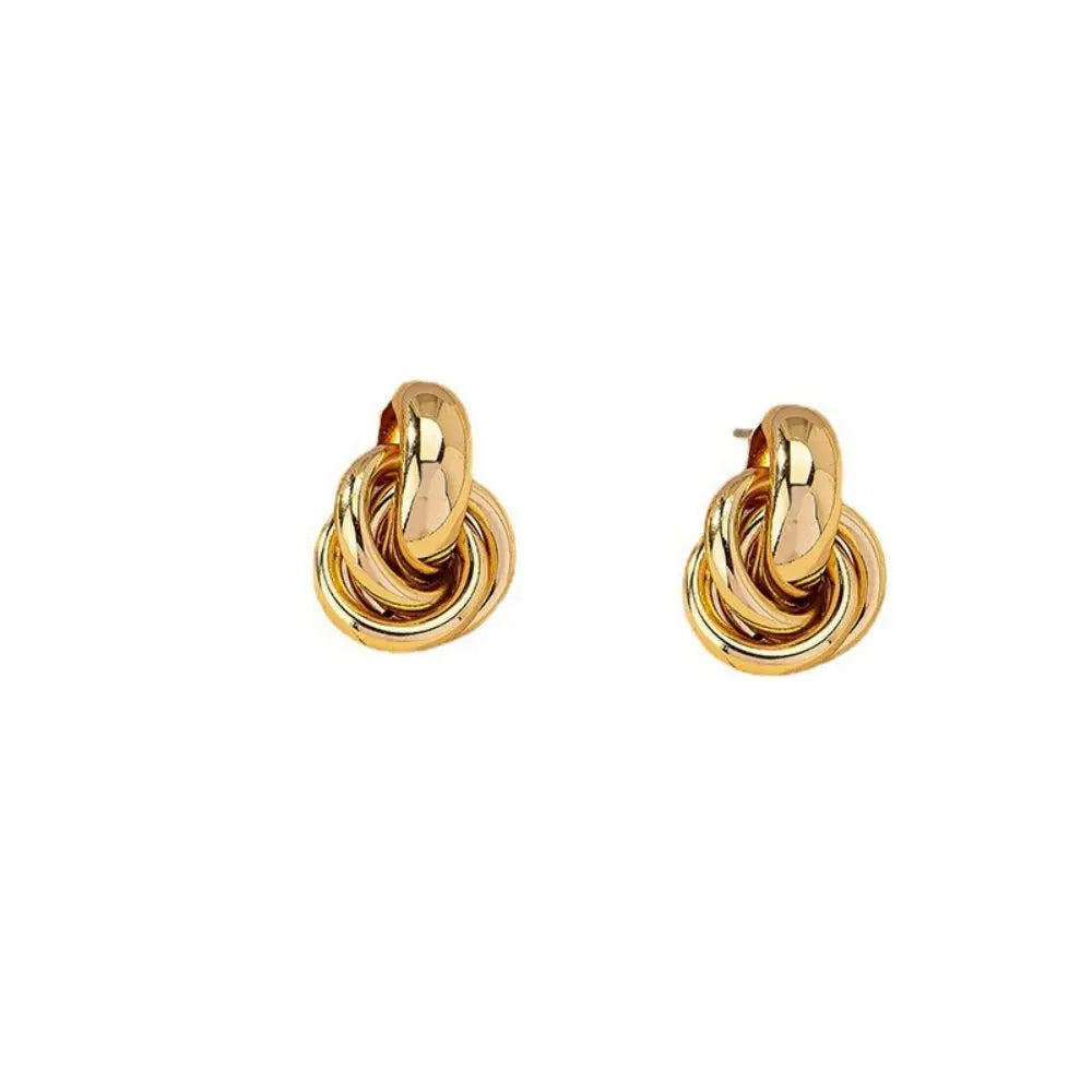 Gold SIlver Color Knot Hoop Earring