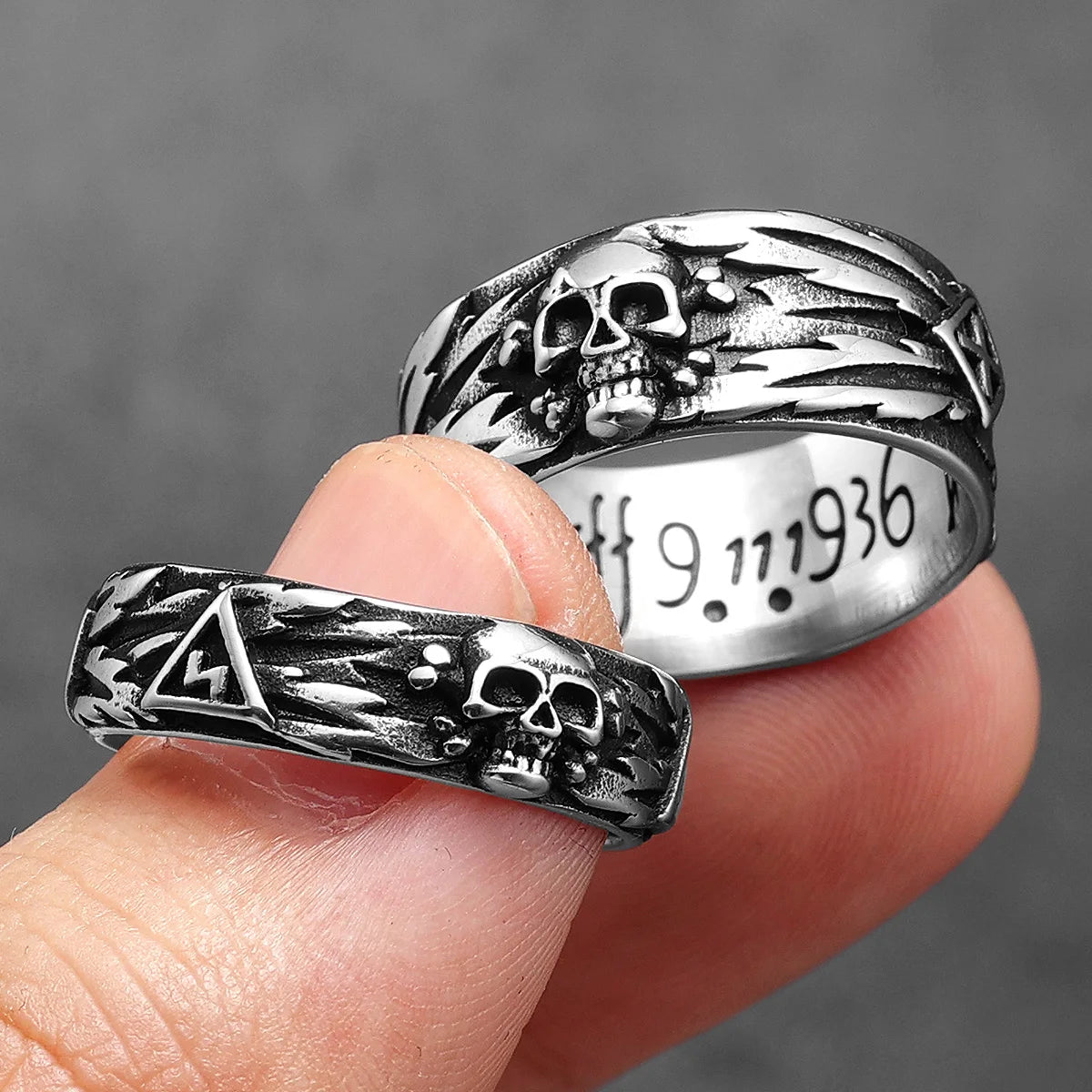 Domineering Skull Devil Men Rings Stainless Steel Women Jewelry Retro Punk