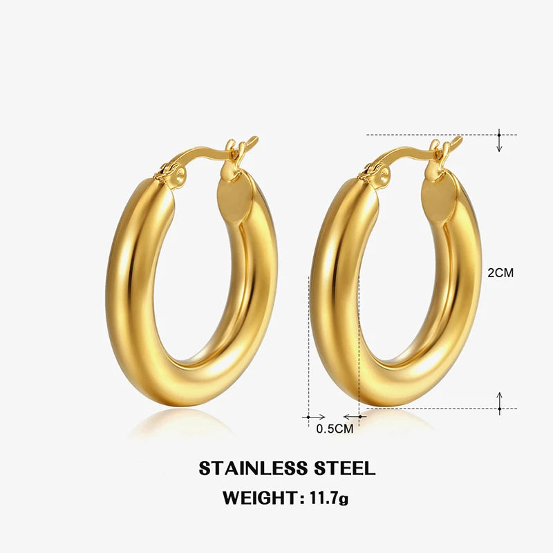 Classic Fashion Smooth Round Hoop Earrings