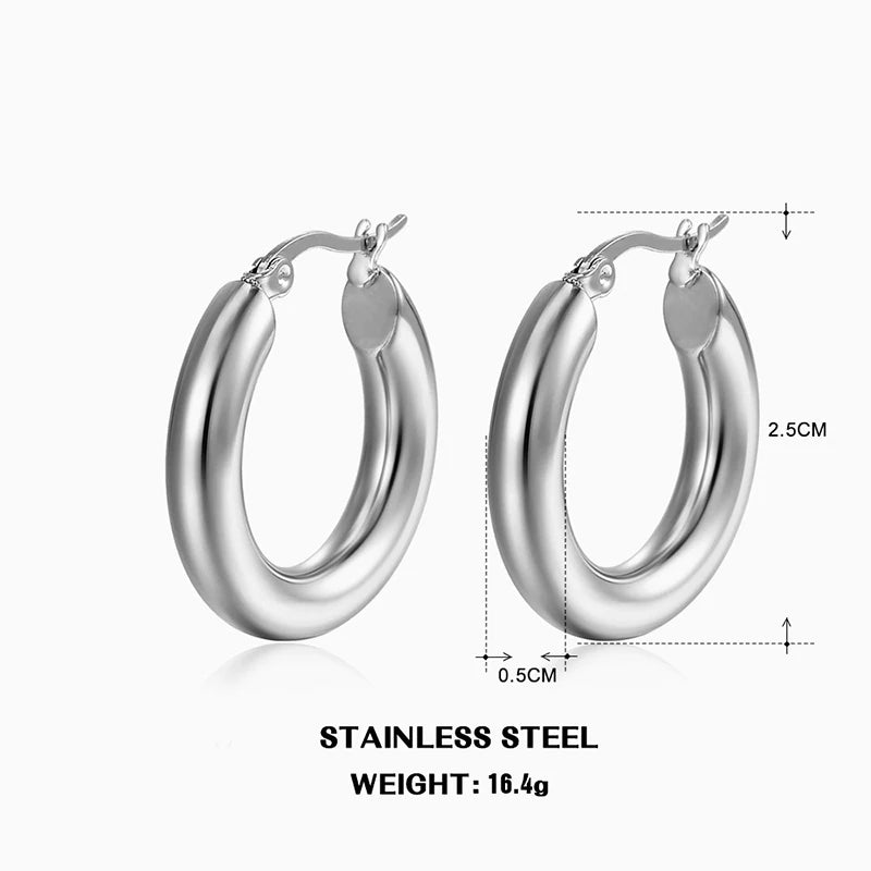 Classic Fashion Smooth Round Hoop Earrings