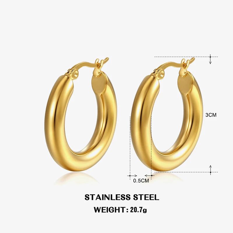 Classic Fashion Smooth Round Hoop Earrings