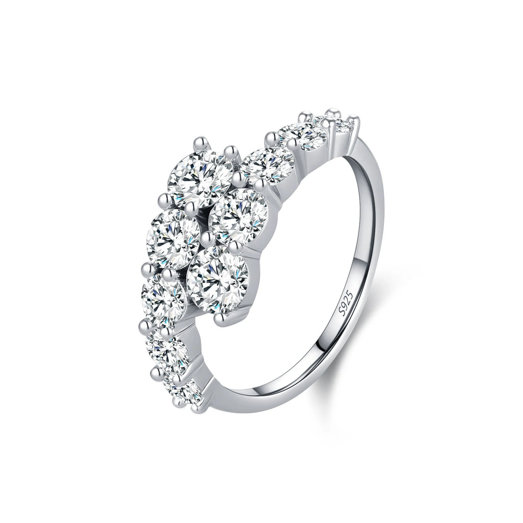 MODIAN 925 Sterling Silver Classic Luxury Round CZ Eternity Band Rings