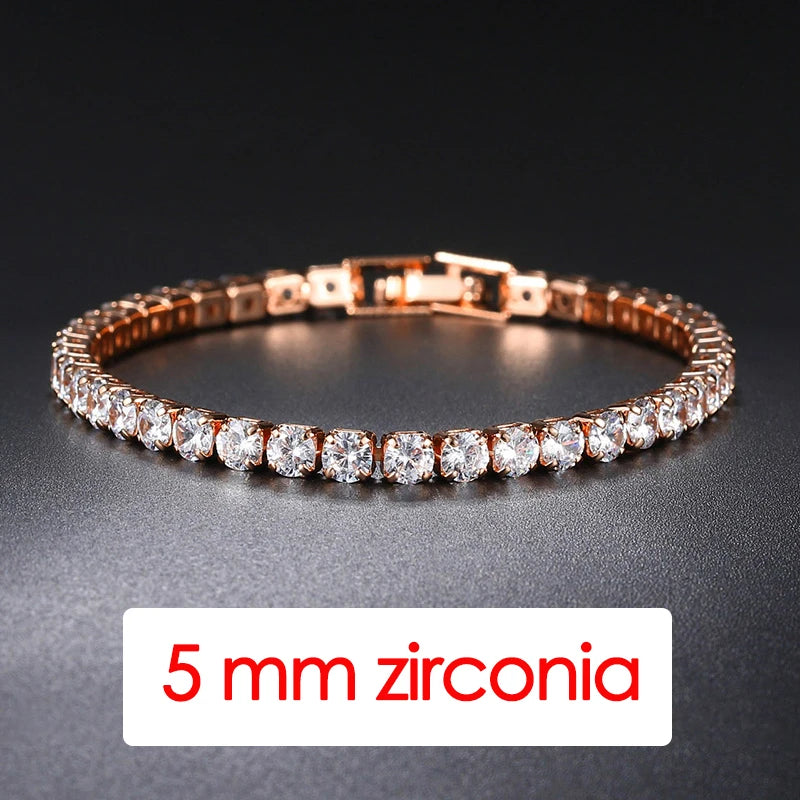 Bracelet Homme Iced Out 3/4/5mm Cubic Zirconia Mens Crystal Chain on The Hand