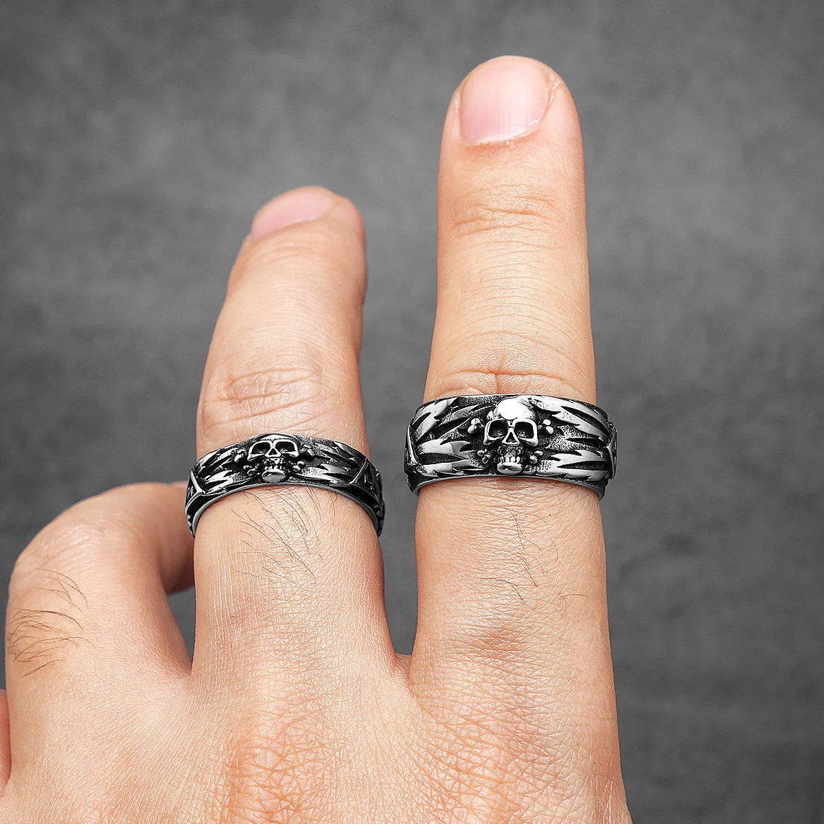Domineering Skull Devil Men Rings Stainless Steel Women Jewelry Retro Punk